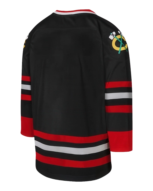 альтернативное джерси Chicago Blackhawks Mitchell & Ness Black 1997 Blue Line, вид сзади