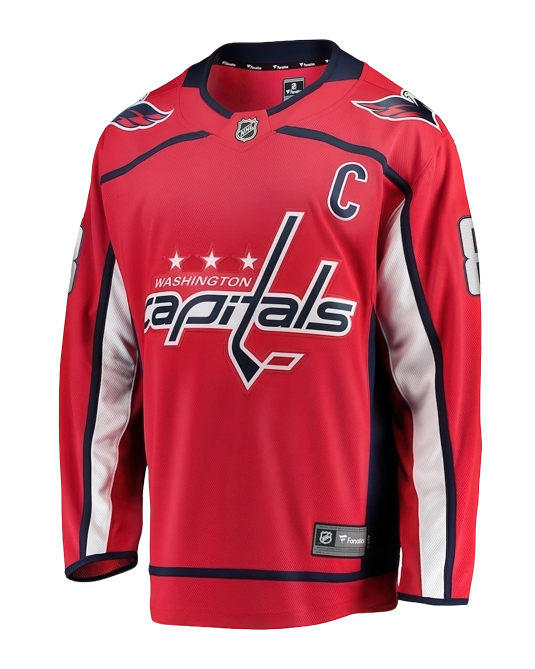 домашнее джерси Александра Овечкина Washington Capitals, вид спереди